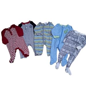 Bundle Of Boy's 3-6 Mo. Footed Sleepers